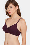 Rosaline Padded Non Wired 3/4th Coverage T-Shirt Bra - Dark Purple — thumbnail 3